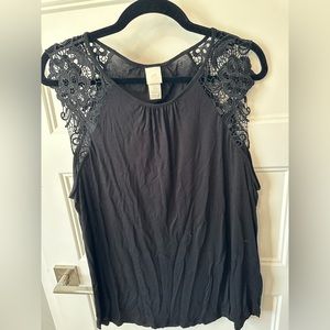 3/$15 Sleeveless top with lace detail on sleeves for women
